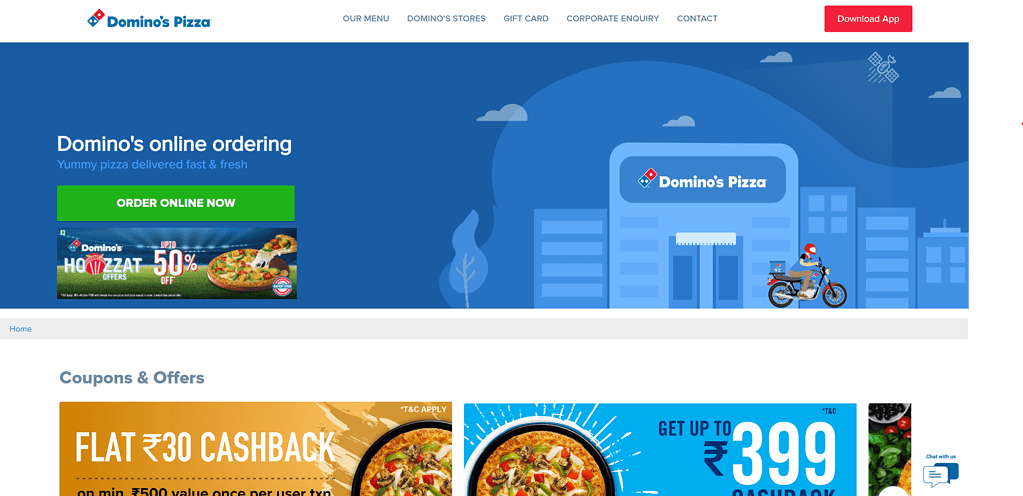 Domino's bricks and clicks
