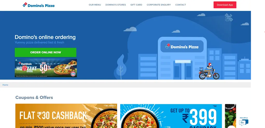 Domino's bricks and clicks