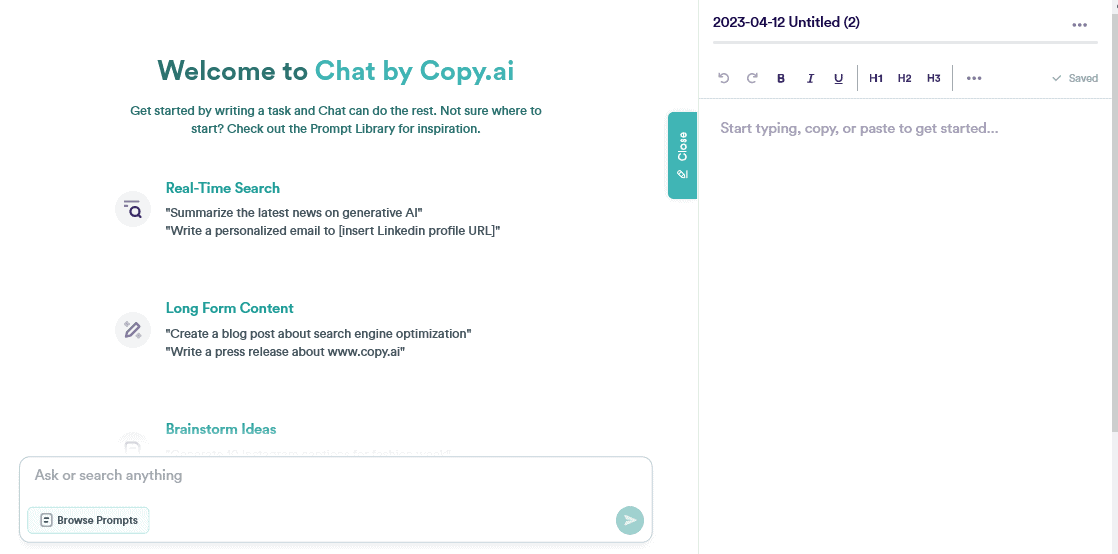 copy.ai chat