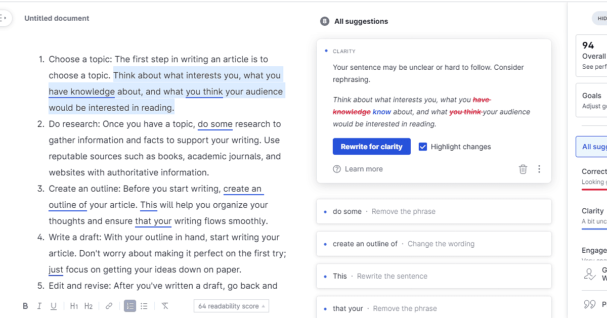 grammarly grammar checker