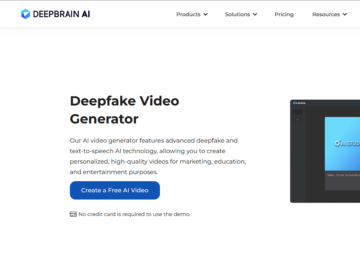 Deepbrain  Deepfake Generator