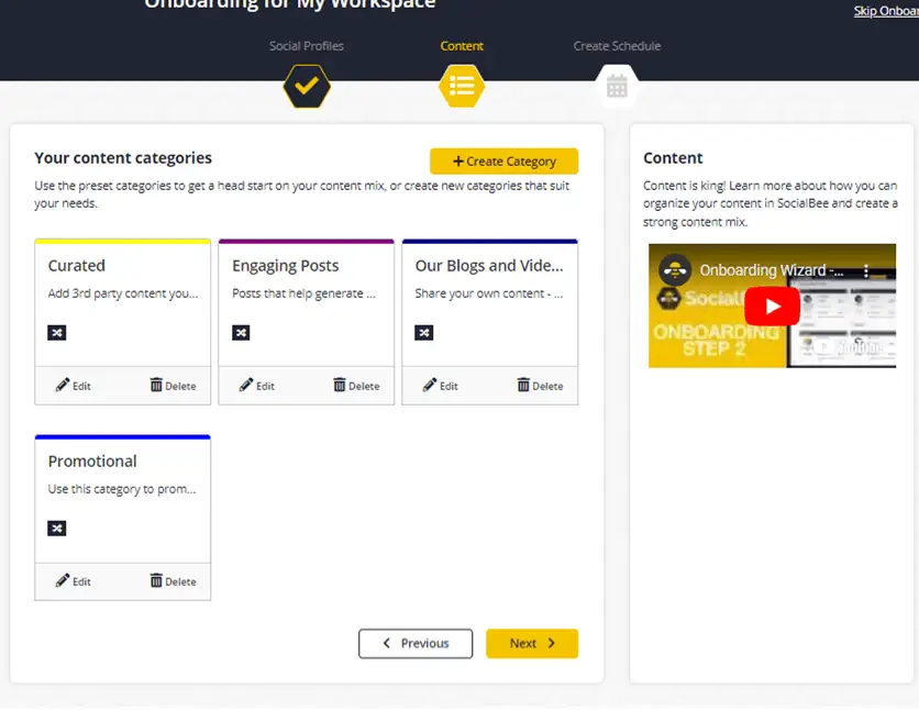 SocialBee Content Categories