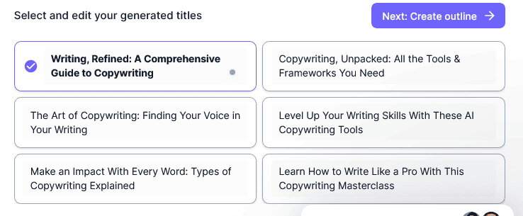 Hypotenuse AI generated titles 