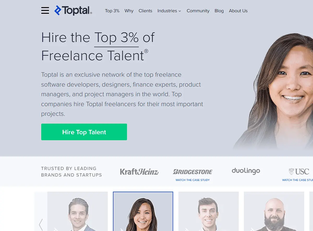 Toptal - Best Drop Servicing Websites To Hire Freelancers