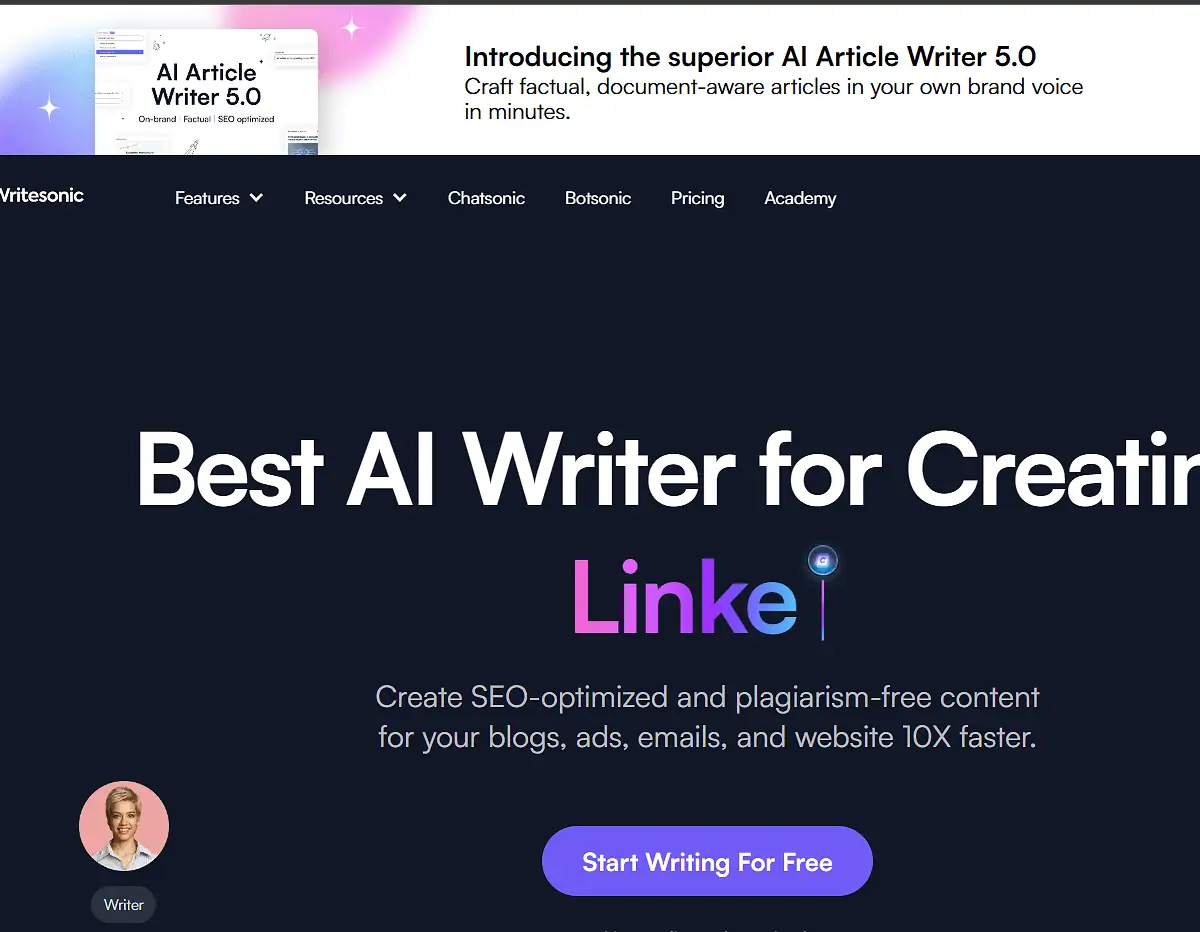 Writesonic - Free AI Content Writing Tools