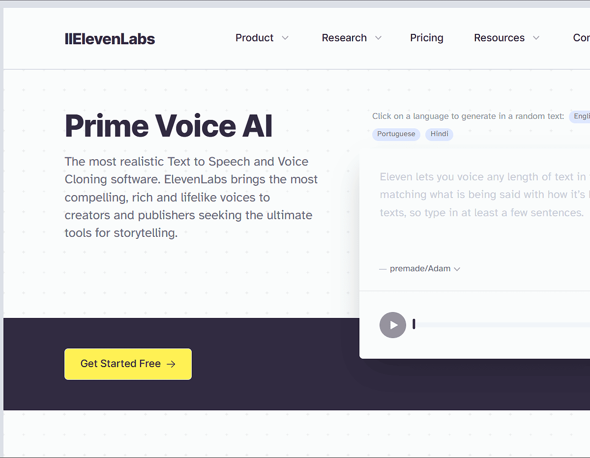 elevenlabs Eleven labs AI Voice Cloning Tool