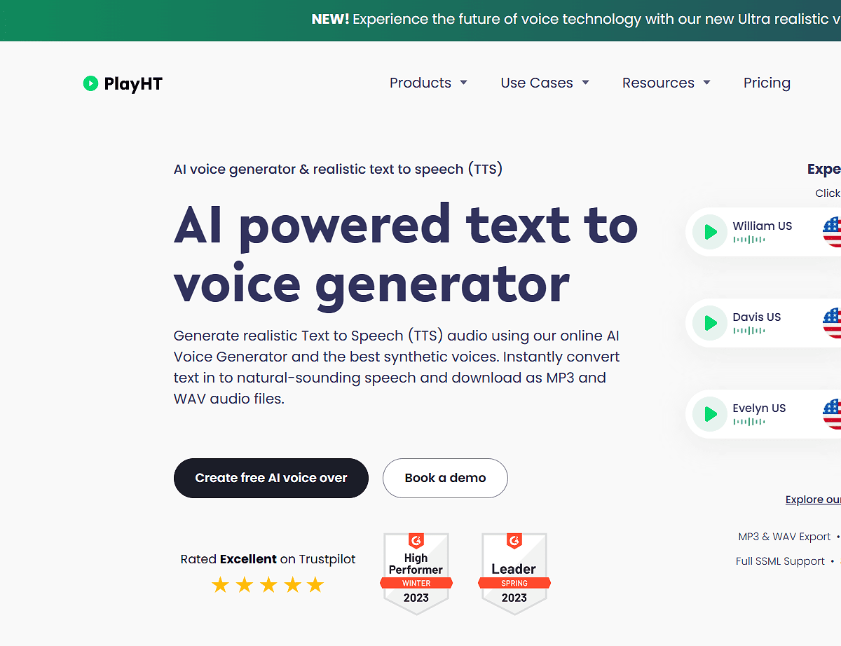 play.ht AI Text To Speech Generators