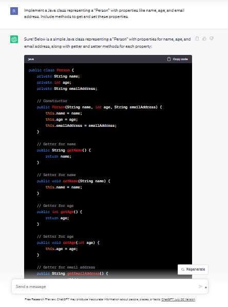 Implement a Java class