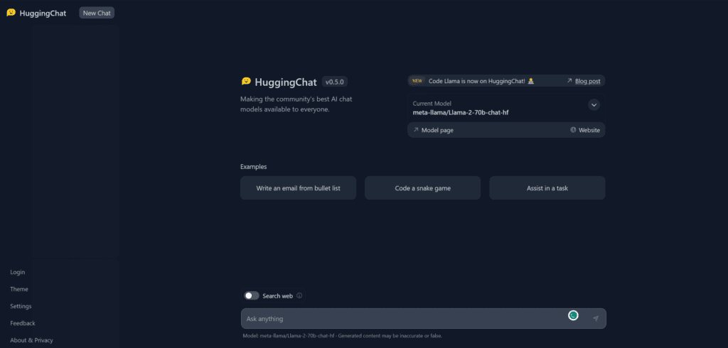 HuggingChat 