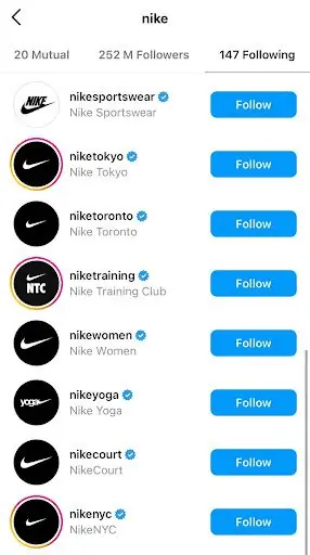 Nike has a number of social communities 