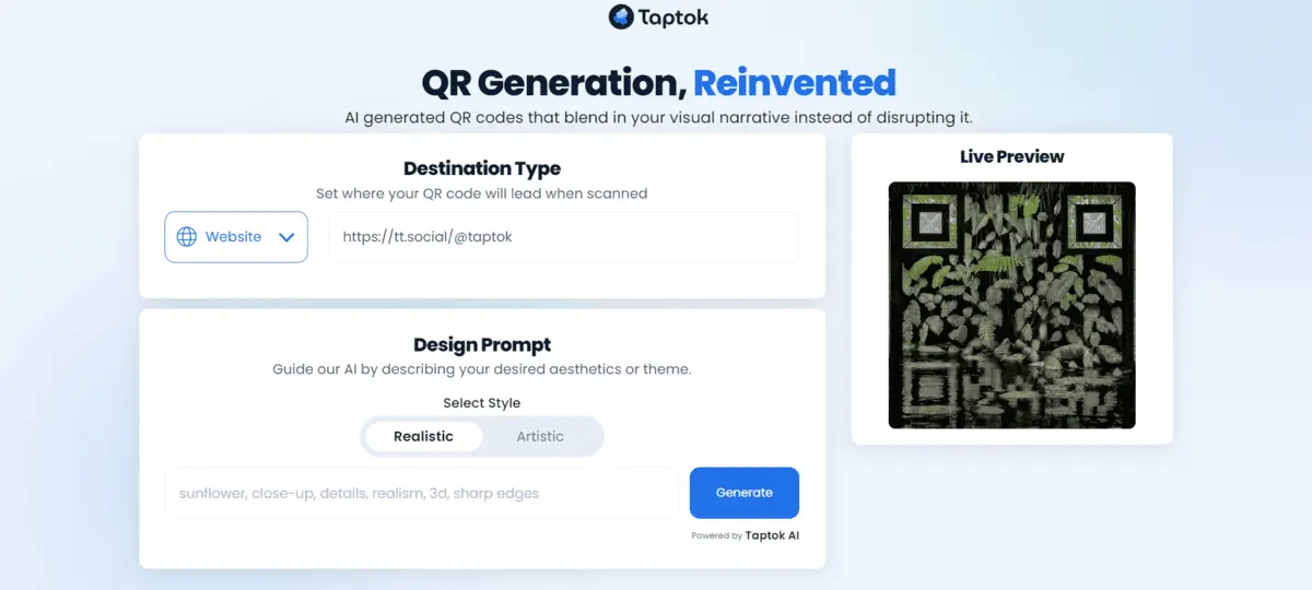 Taptok- Best QR Code Generator