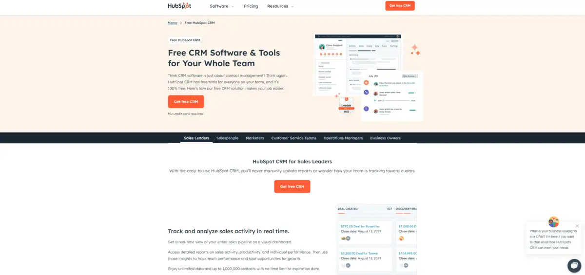 HubSpot CRM - Free CRMs for Small Businesses