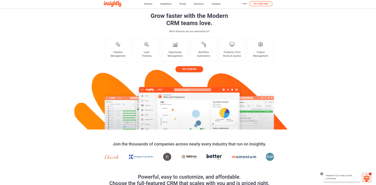 Screenshot 2024-03-18 145408 Insightly - Free CRMs for Small Businesses