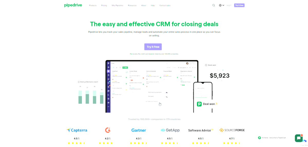 Pipedrive CRM - Best Contact Management Software