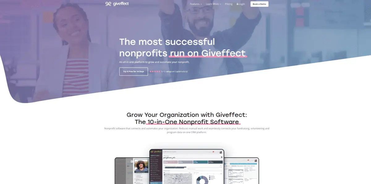 Giveffect- Best CRMs for Non-Profit