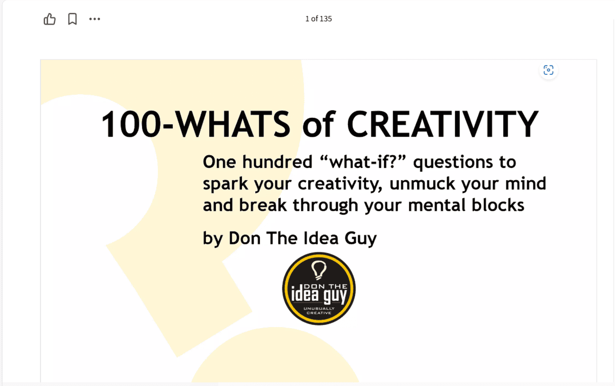 100 Whats Of Creativity Best Ideation Tools- 100 Whats Of Creativity