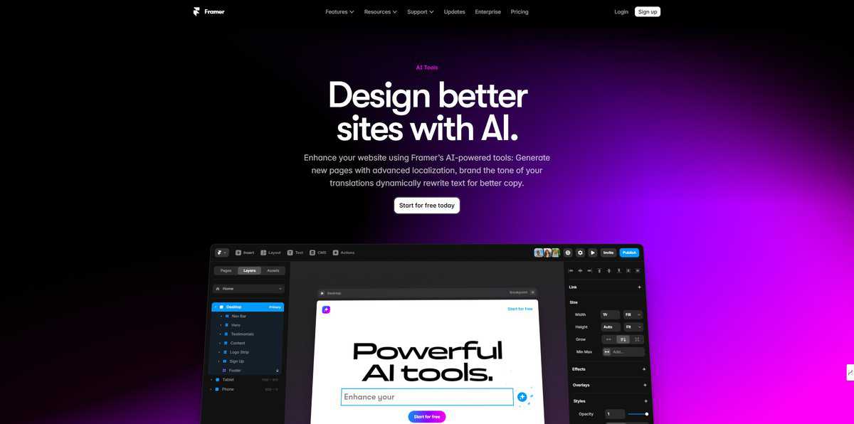 8 - AI Tools in Framer Framer - Best AI Tools For Designers
