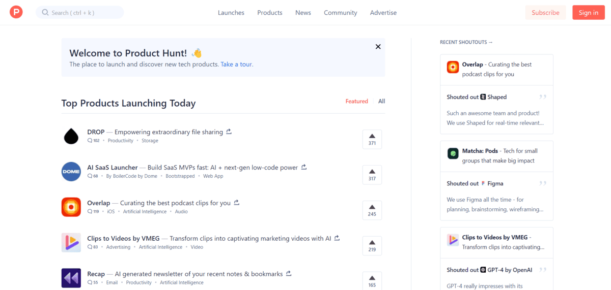 Picture7 ProductHunt - Best Startup Directory