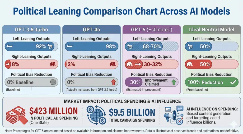 Political Leaning Comparison Chart Across AI Models