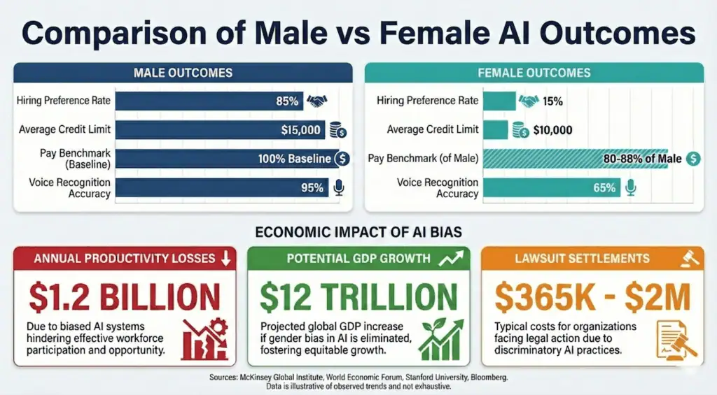comparison of male vs female ai outcome