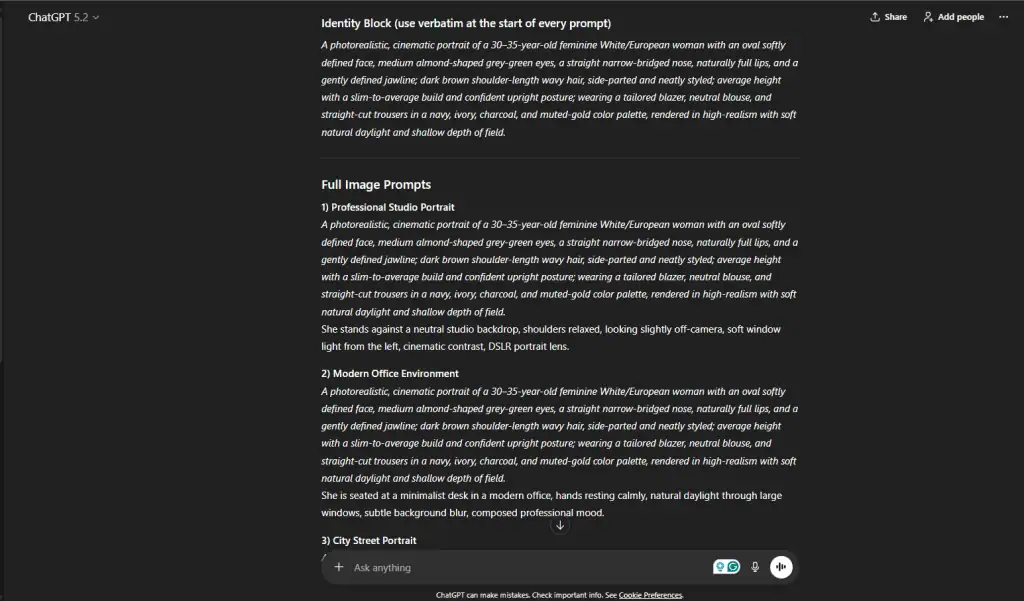 character's core description