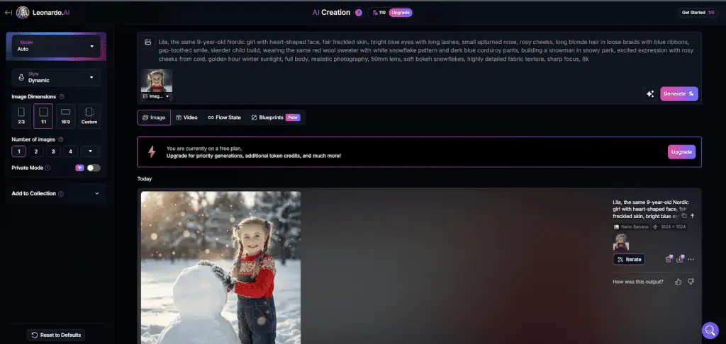 Create more images with your character consistent in each.