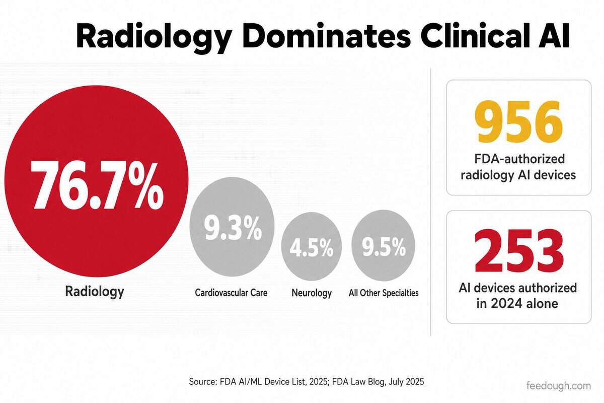 What clinical workflows show highest AI integration rates?