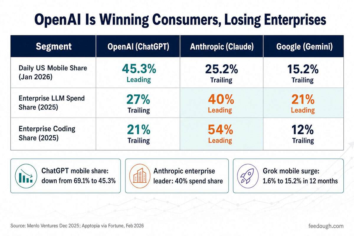 OpenAI Market Share & Competition Statistics