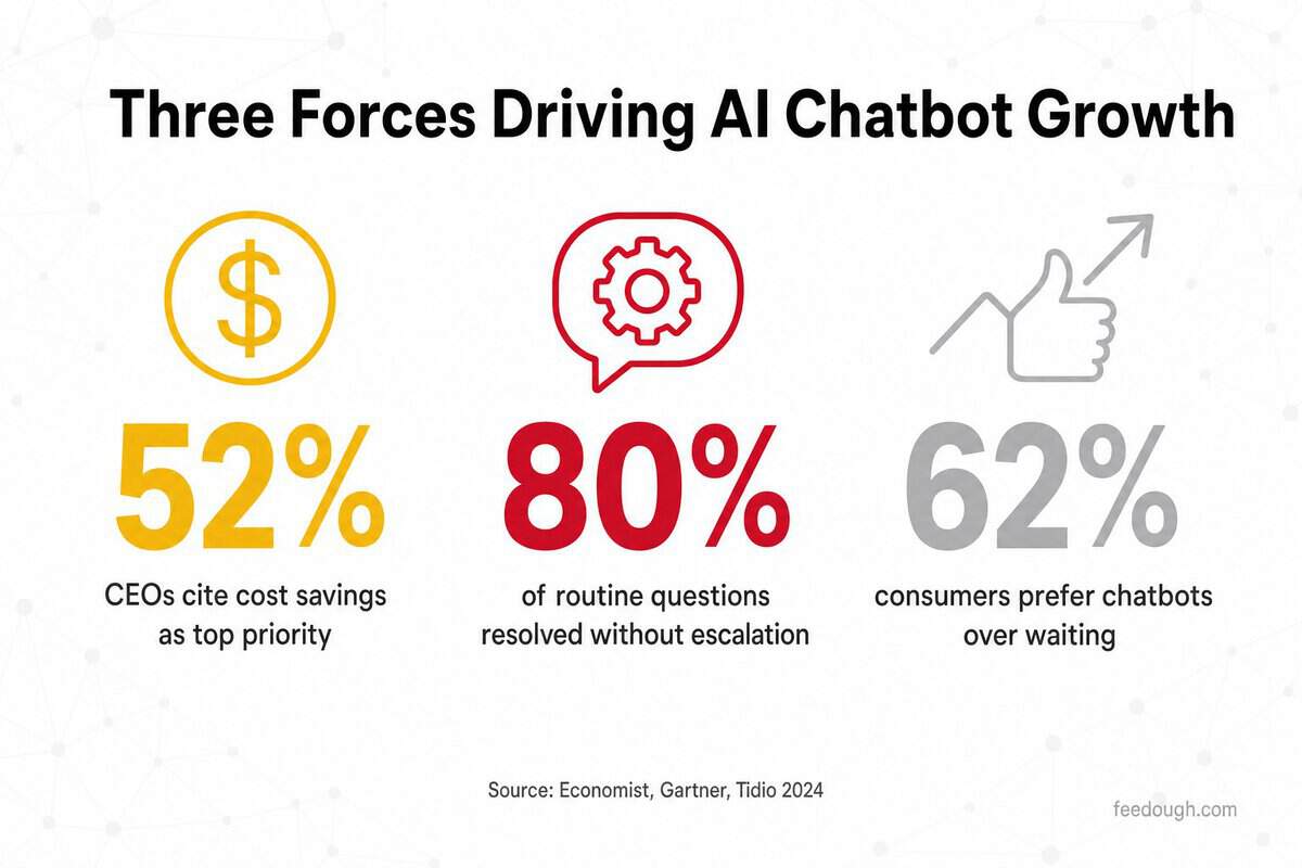 70+ AI Chatbot Statistics 2026: Market Growth, Adoption Rates & ROI ...
